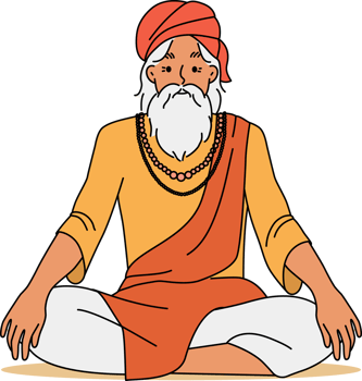 Old man yogi in lotus position png