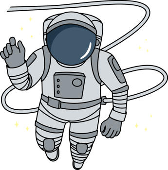 Astronaut in spacesuit flying in cosmos png