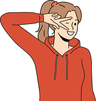 Smiling teenager show hand gesture png