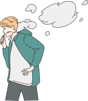Young man smoking vaper outdoors png