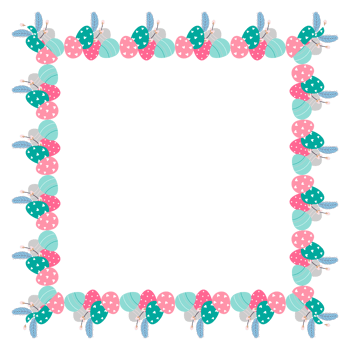 Easter flower wreath . Festive Easter frame with decorated eggs and flowers and symbols of bright Easter png