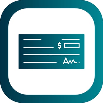 Bank Check Vector Icon Design