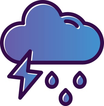 Cloud Showers Heavy Vector Icon Design
