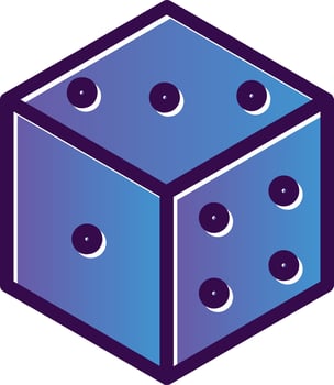 Dice D6 Vector Icon Design