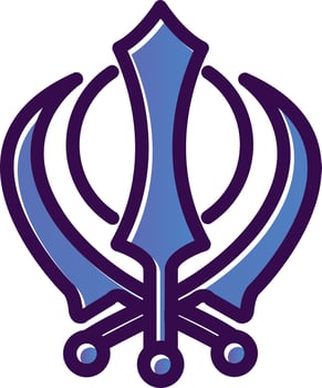 Khanda Vector Icon Design