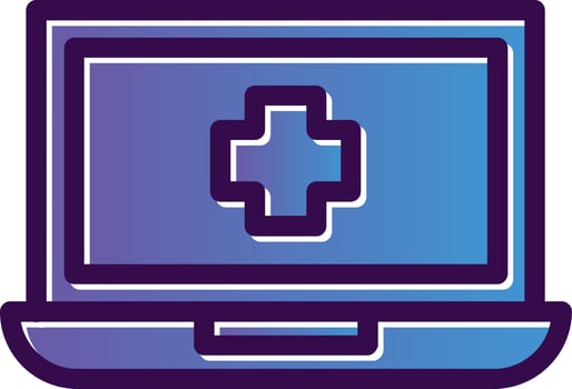 Laptop Medical Vector Icon Design