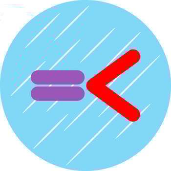 Less Than Equal Vector Icon Design