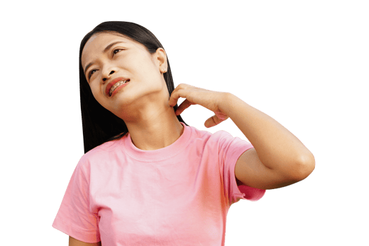 Asian woman having an itchy neck png
