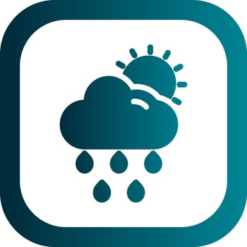 Cloud Sun Rain Vector Icon Design