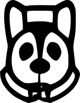 black dog icon vector