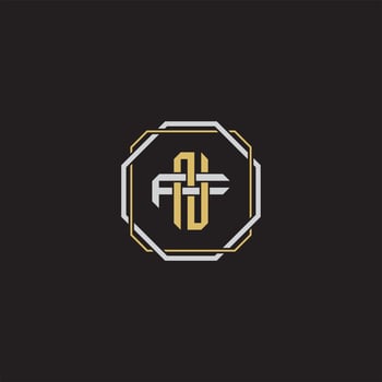 Initial letter overlapping interlock logo monogram line art style vector