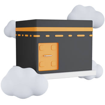 3D Icon Illustration Kaaba In With Some Clouds png