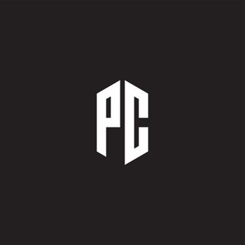 PC Logo monogram with hexagon shape style design template vector