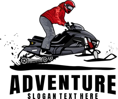 snowmobile trails design logo icon vector