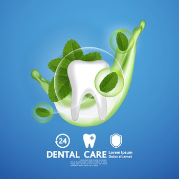 Dental care with peppermint leaf vector