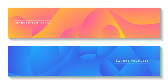 set banner with abstract fluid colorful background vector