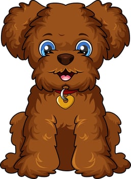 Cute poodle dog cartoon on white background vector