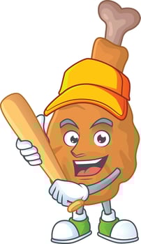Fried chicken Cartoon character vector