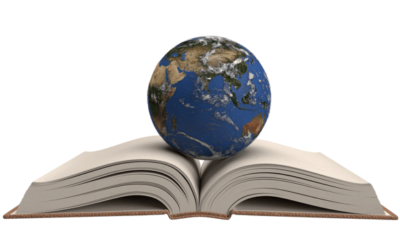Open book earth world planet global map symbol world book read day education study knowledge library page paper information document literature international learning colleague bookstore.3d render png