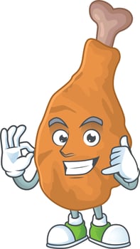 Fried chicken Cartoon character vector