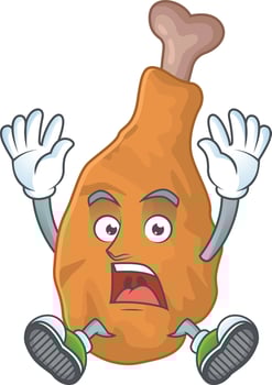 Fried chicken Cartoon character vector