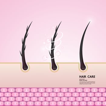 Hair protect and care technology concept illustration. vector