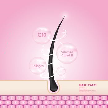 Hair protect and care technology concept illustration. vector