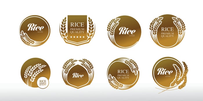 Premium Rice great quality design concept  vector. vector