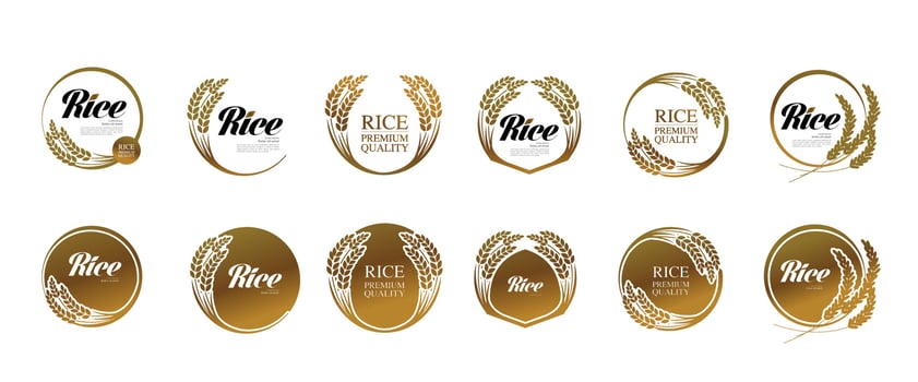 Premium Rice great quality design concept  vector. vector