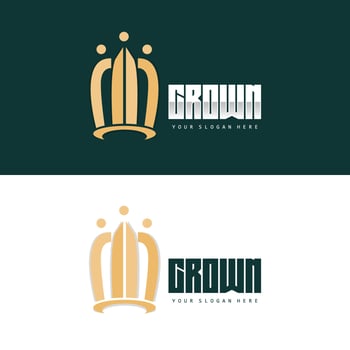 Crown Logo, King And Queen Icon Design, Vector Elegant, Simple, Template Illustration