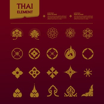 Thai Arts element for Thai graphic design vector illustration.