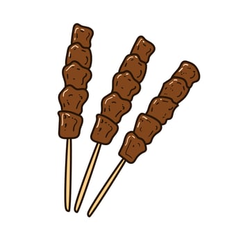 Satay vector illustration in cartoon style