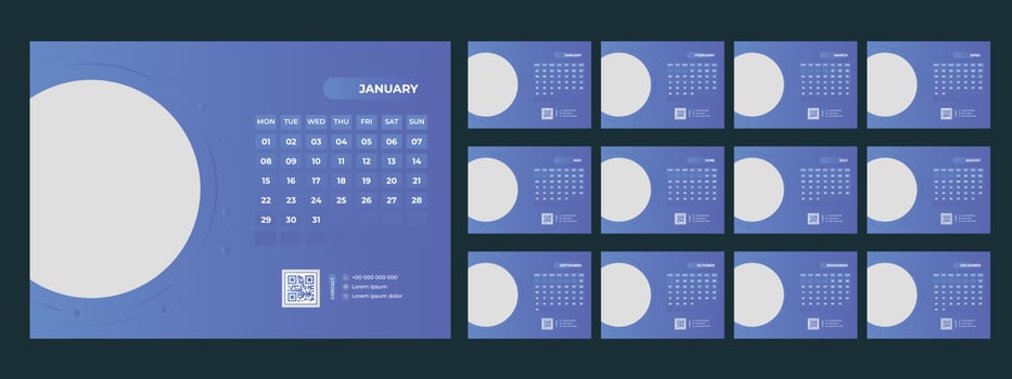 2024 Desk Calendar Template vector