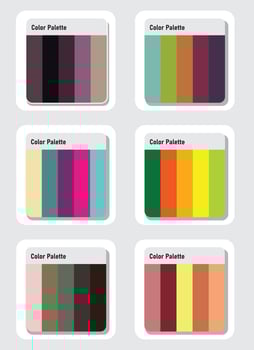 Vector color palette set