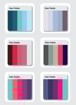 Vector color palette set