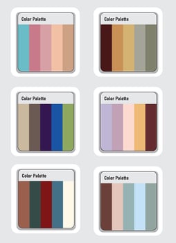 Vector color palette set