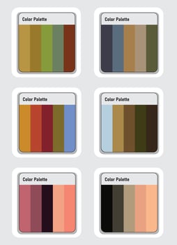 Vector color palette set
