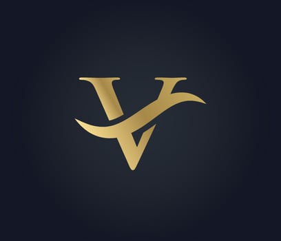 letter V wave sign logo vector
