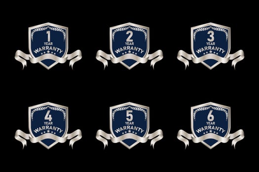 Warranty badge elements collection vector