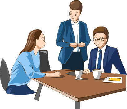 Office workers meeting png graphic clipart design