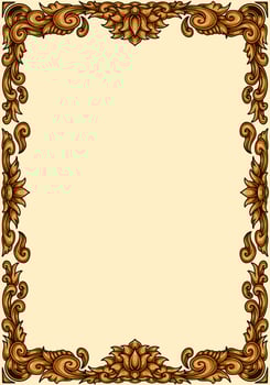 Classic style frame design with exquisite engraving and luxury vector