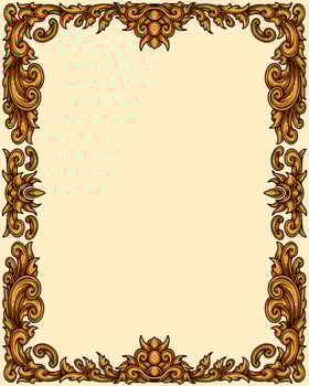 Classic style frame design with exquisite engraving and luxury vector