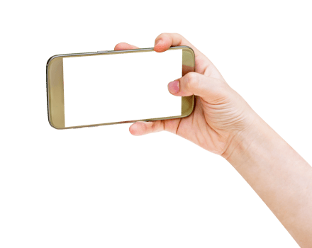 Woman using mobile smart phone isolated png