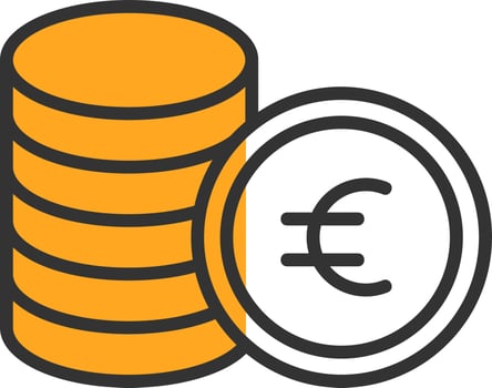 Euro Coin Vector Icon Design