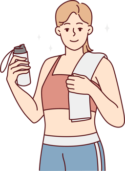 Smiling toned woman in sportswear png