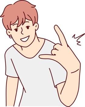 Cool guy show hand gesture png