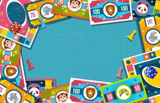 Board Game Background with Fake Money vector
