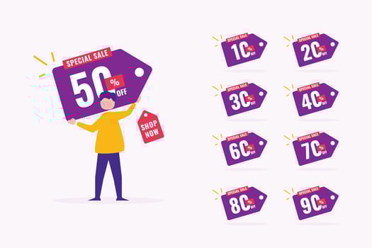 Discount vector set illustration design