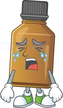 Syrup cure bottle Cartoon character vector