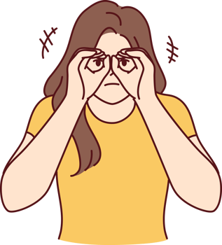 Curious woman using hands instead of binoculars wants to know someone else secret png